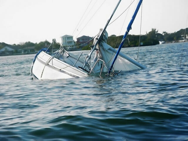 Boot onder water